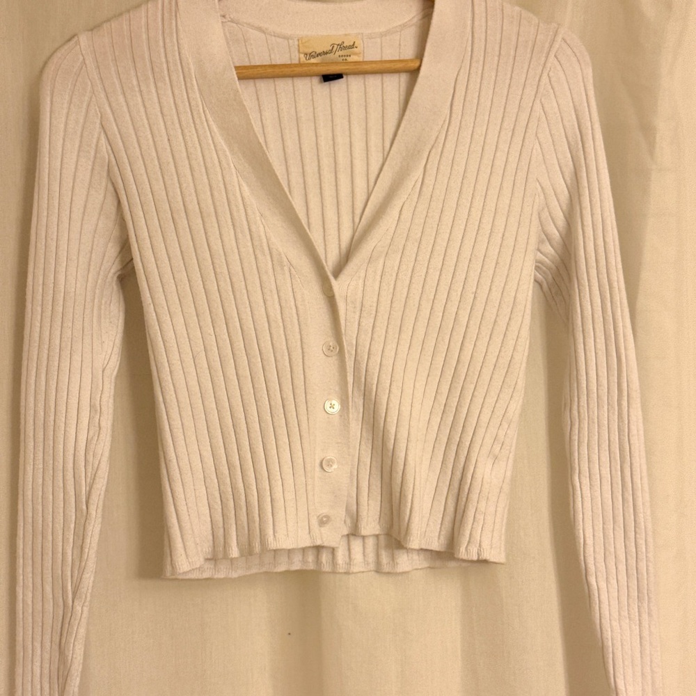 Universal Thread Cream Ribbed Cardigan